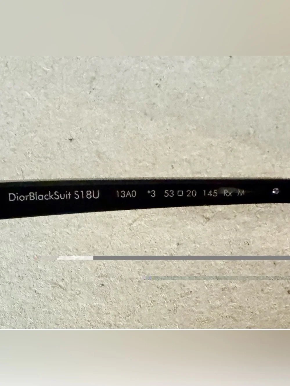 NEW Dior DiorBlackSuit S18U 13A0 Men's Black Rectangle Sunglasses Gray 53-20-145